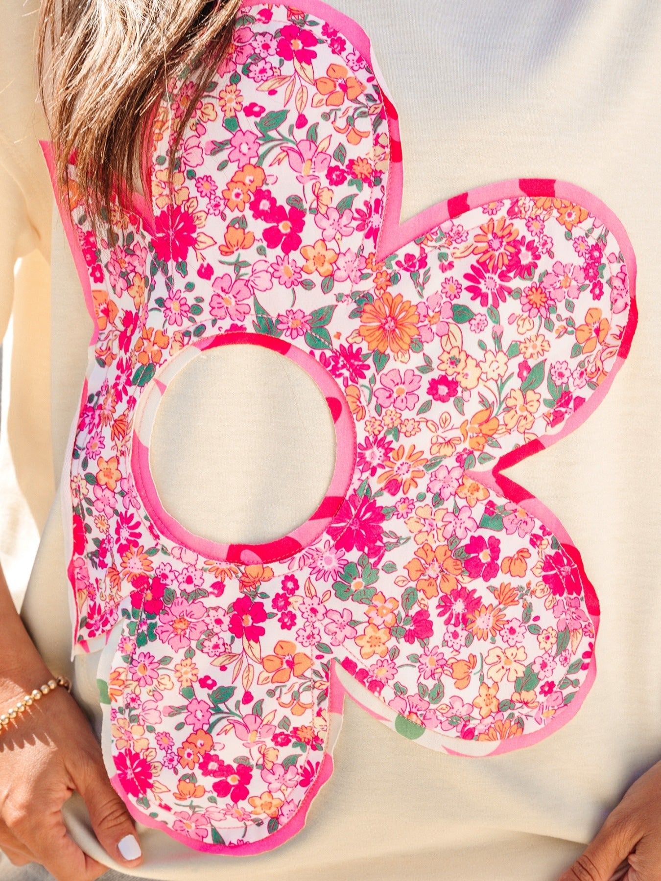 Floral Half Sleeve Oversized Top