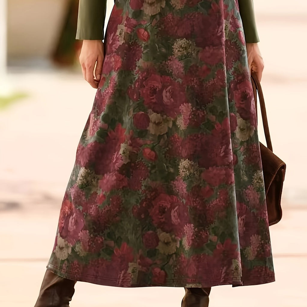 Floral High Waist A-Line Skirt Effortless Style