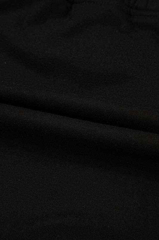 Solid French Terry Drawstring Waist Mini Skort
