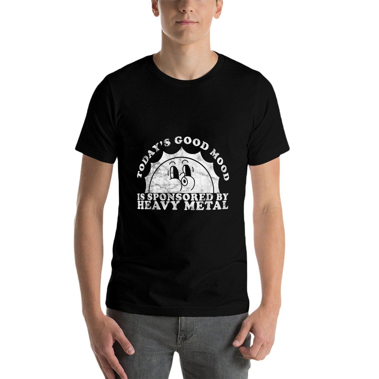 Funny Cute Vintage Retro Heavy Metal Or Heavy Metal Rolled Sleeves T-Shirt