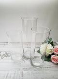 Glass Cylinder Pillar Candle Holders - 3(pc) Set