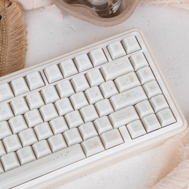 Real-time Mechanical Keyboard Keycaps In Off-white PC Material With UV Coating