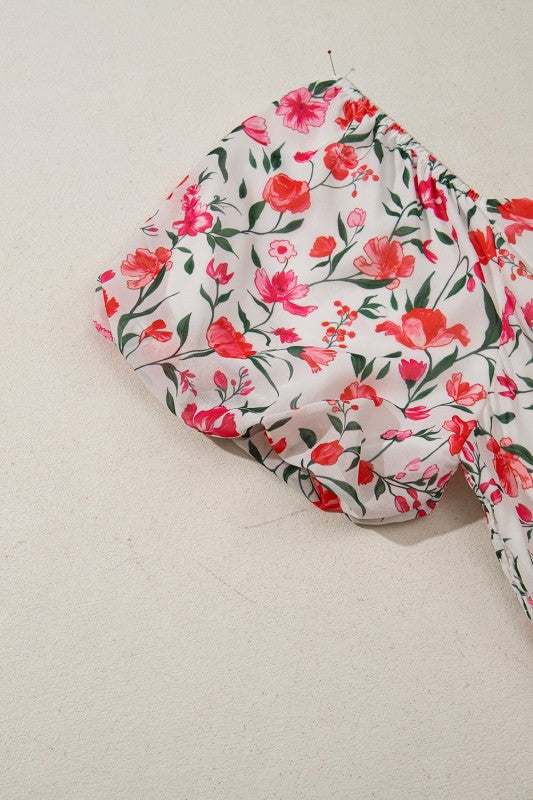 Plus Size Floral Square Neck Maxi Dress