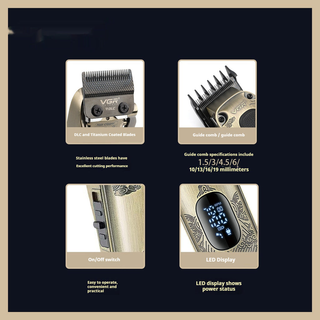 Metal-bodied Household Electric Hair Clipper For Hairdressing