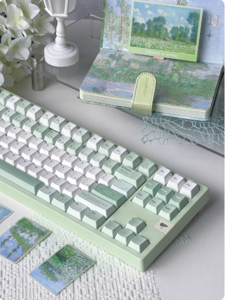 Simple Cute Light-green Highly Personalized Magnetic-axis Keycaps