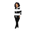 Striped Hooded Sweatshirt and Pants Set for Women