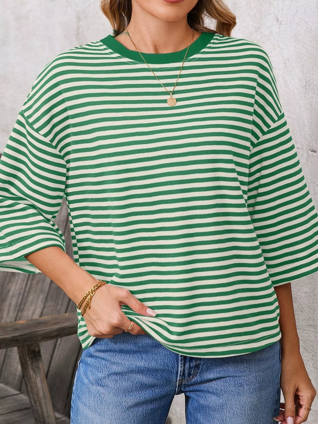 Striped Back Bow Tie T-Shirt