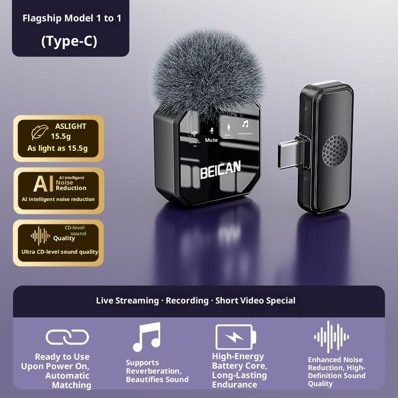 HD Wireless Lapel Microphone With No Delay For Live Outdoor Video Recording