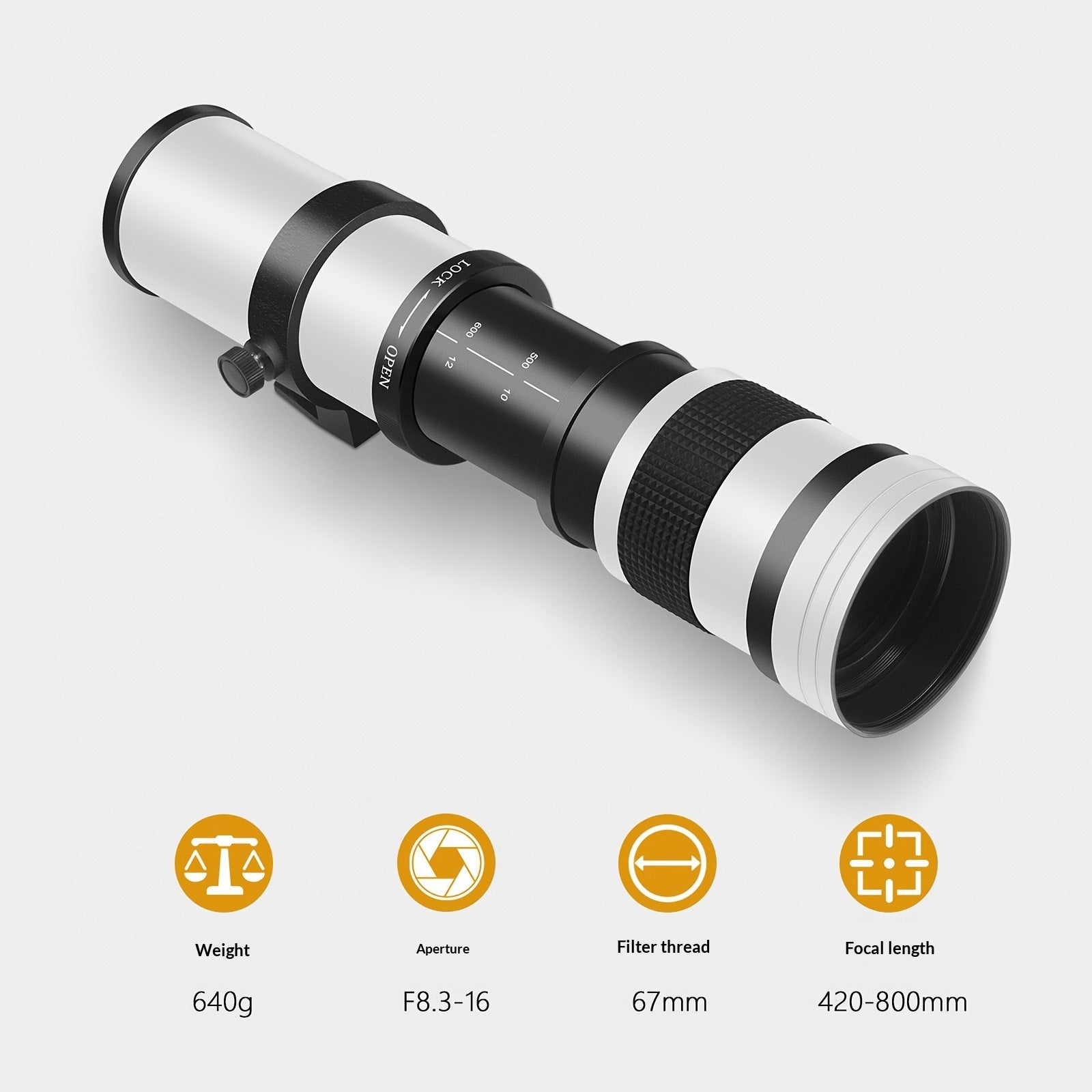 420 to 800mm Telephoto Zoom Lens For DSLR And Mirrorless Cameras