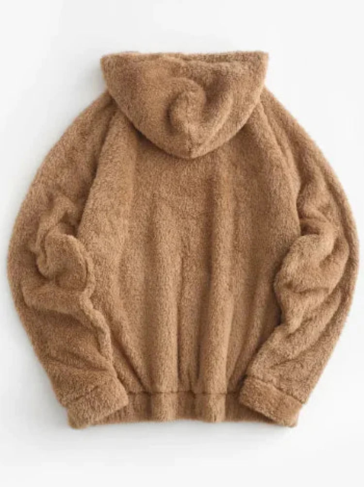 Cozy Ear-Hooded Fleece Sweatshirt  Ultra-Warm Winter Wear