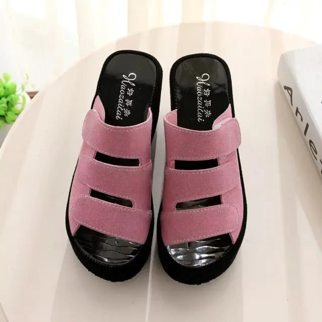 Women's Thick Sole Suede Slide Sandals