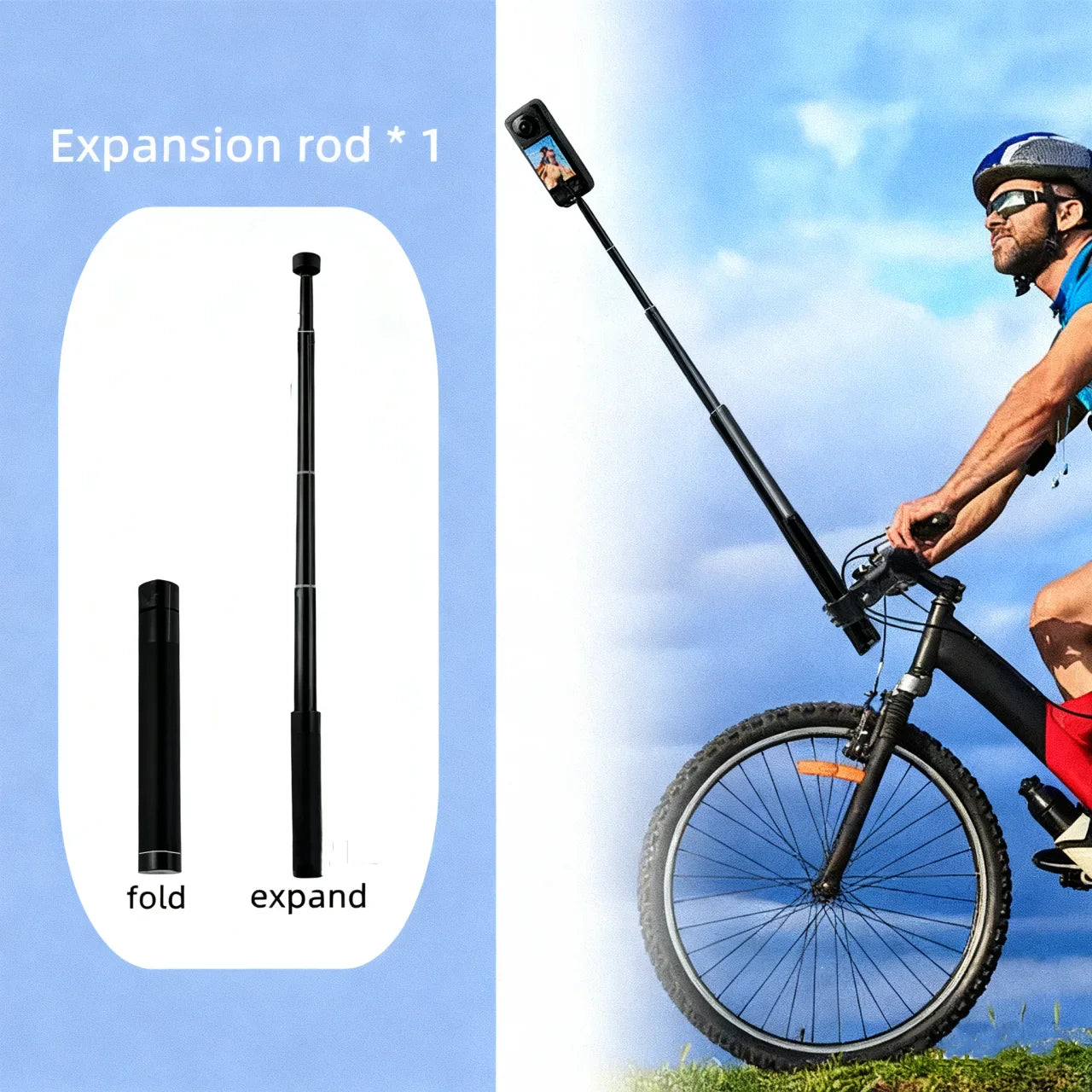 Carbon Fiber Selfie Stick for Insta360 X3 / ONE X2 / RS Aluminum Alloy Selfie Stick for GoPro Hero 11 10 9 8 DJI OSMO Action