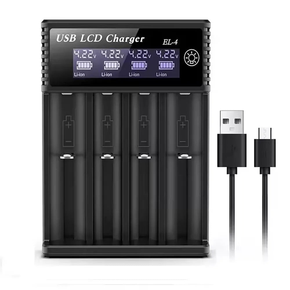For 18650 3.7V Rechargeable Lithium Battery For 1.2V NI-MH AA / AAA Battery USB LCD Battery Smart Charger 1 / 2 /4 Slots