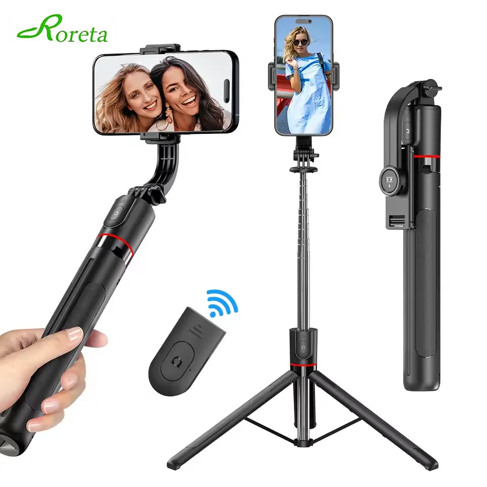 Roreta 1.7M Selfie Stick Wireless Tripod Stand with Bluetooth Remote Extendable Tripod for Mobile Phone Tlktok Live Streaming