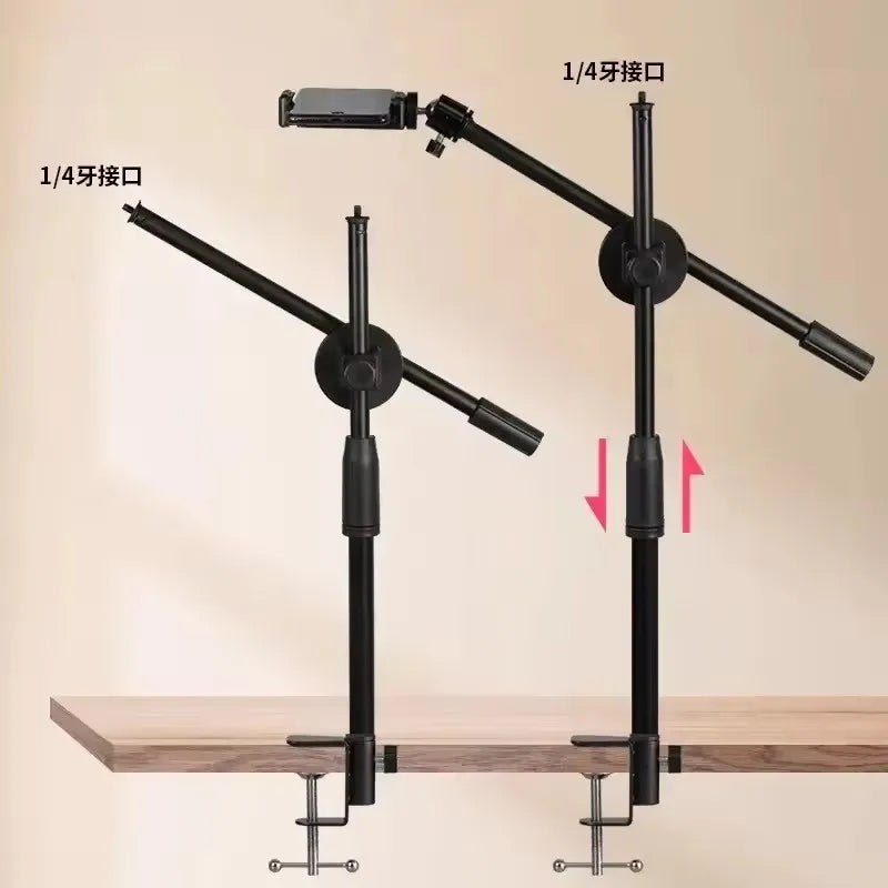 Roreta new Horizontal Tripod for Phone Smartphone Table Overhead Stand for Mobile Cellphone Filming Photography Articulated Arm