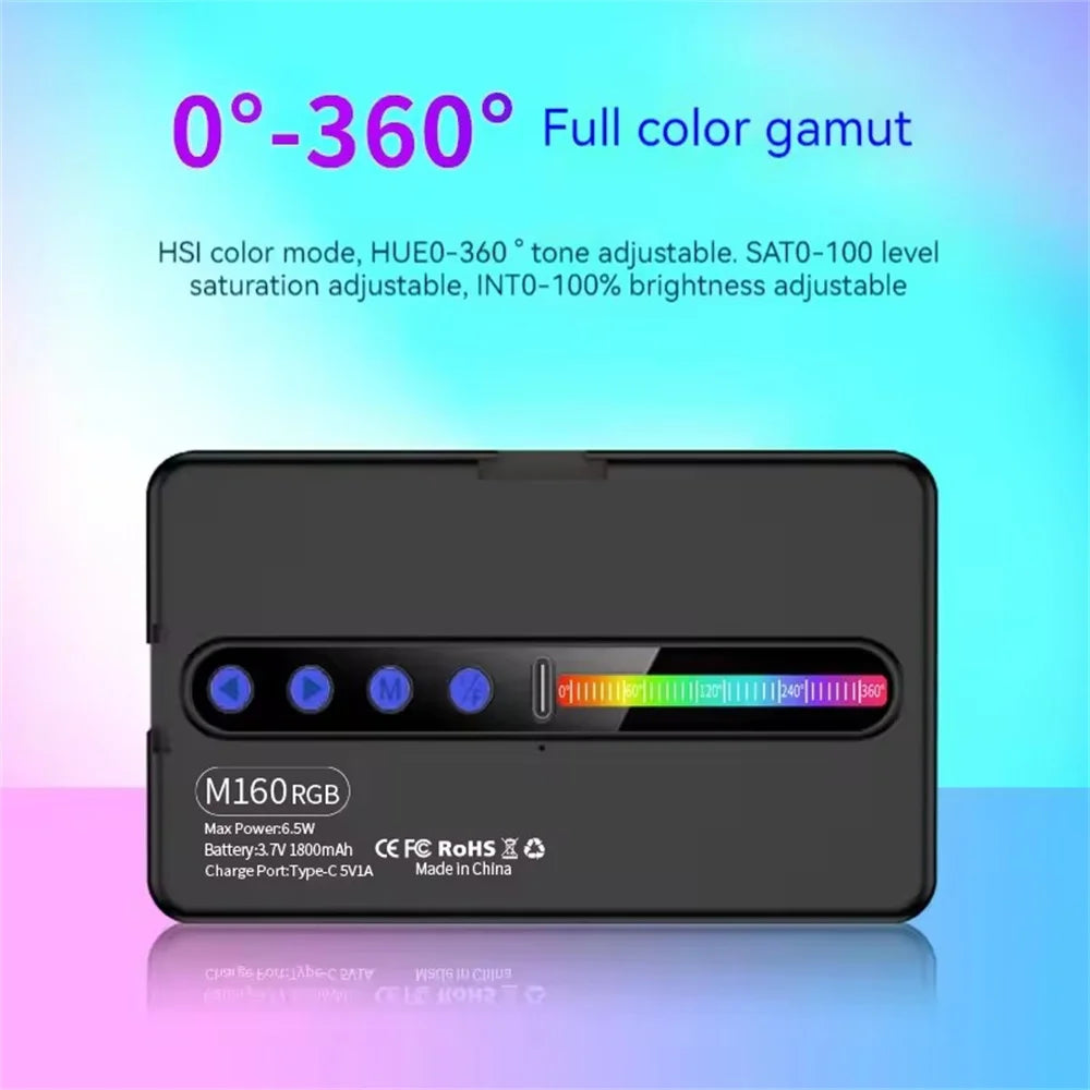 BSLIUFANG LED RGB Camera Light Full Color Output Video Light Kit Dimmable 2700K-6500K Bi-Color Panel Light Rechargeable