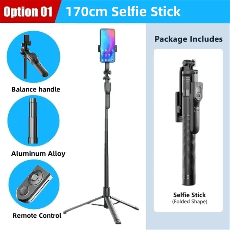Roreta K28 Long Wireless Selfie Stick Tripod Stand Foldable Monopod With Remote shutter For Smartphones TIKTOK Shooting Live