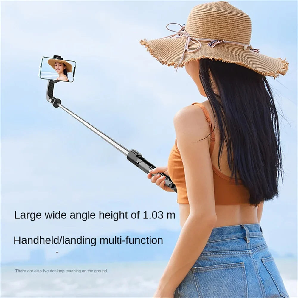 2025 Portable selfie four tripod wireless remote control Mobile phone holder for video recording recording and live streaming
