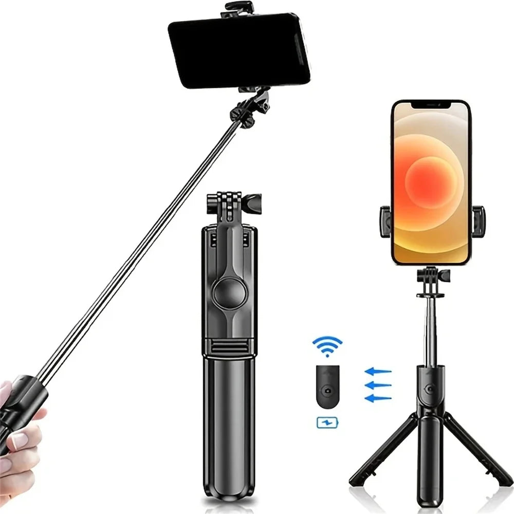 Roreta Wireless Selfie Stick Tripod Stand Bluetooth Remote Extendable Tripod for iPhone Mobile Phone Tiktok Live Streaming