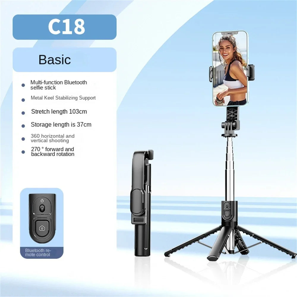 2025 Portable selfie four tripod wireless remote control Mobile phone holder for video recording recording and live streaming