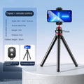 Roreta Flexible Octopus Tripod with microphone for Phone Camera DSLR 2in1 Design With Phone Holder Side Cold Shoe 1/4'' Screw