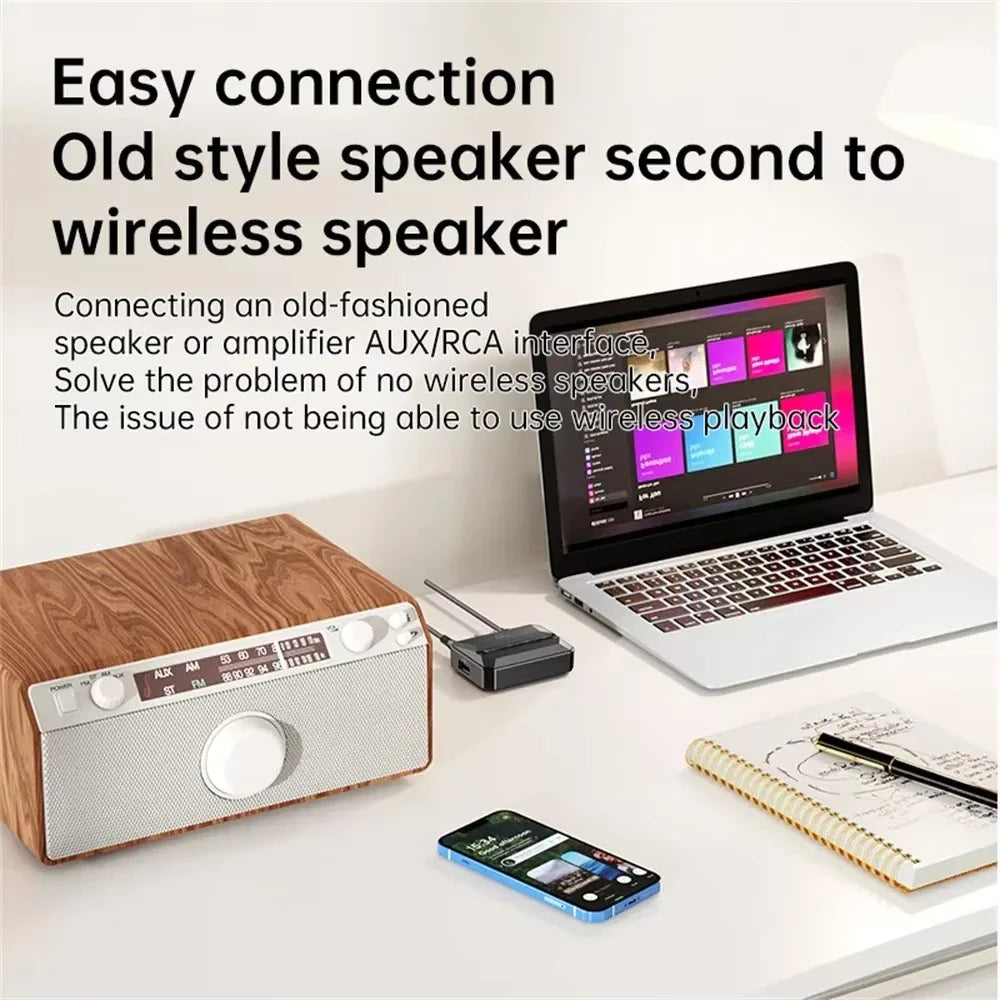 NFC Bluetooth Audio Receiver RCA 3.5mm AUX USB Wireless Adapter With MIC Support U-Disk/TF Card Play For Car Kit Speaker