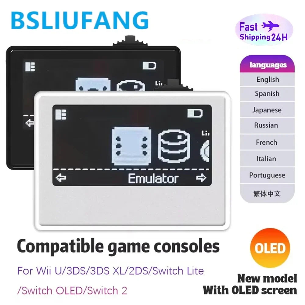 BSLIUFANG Smart NFC Emulator for AMB iNFC OLED HD Smart Emulator Accessory for Switch/Switch2 Simple Pixel Style System