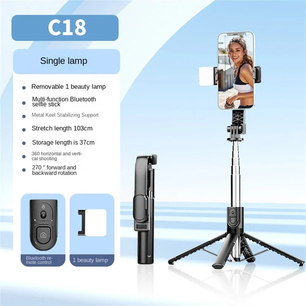 2025 Portable selfie four tripod wireless remote control Mobile phone holder for video recording recording and live streaming