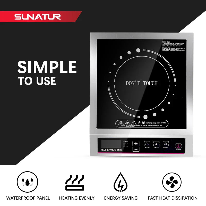 SUNATUR 3500w Induction Cookers Electric Portable Hob Single induction cooktop electric stove cook hotplate Commercial range