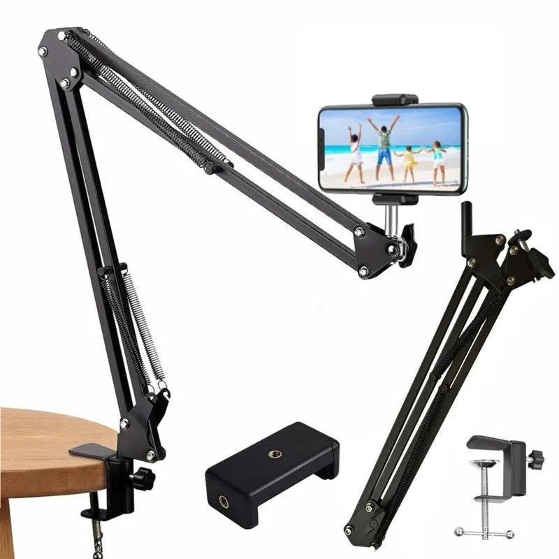 BSLIUFANG Flexible stand desktop bedside phone holder lazy person stand for tripod optional 360° rotating ball head and remote
