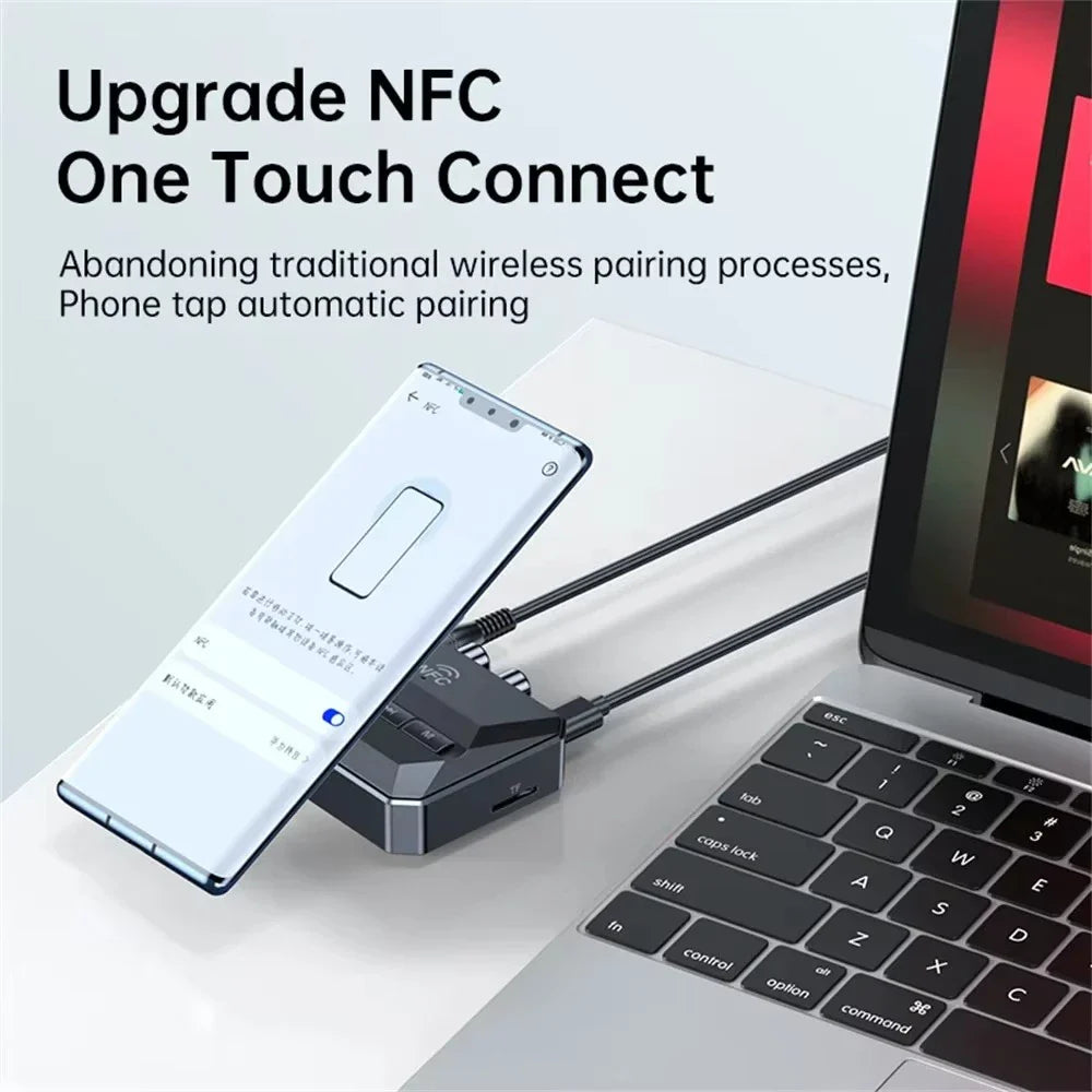 NFC Bluetooth Audio Receiver RCA 3.5mm AUX USB Wireless Adapter With MIC Support U-Disk/TF Card Play For Car Kit Speaker