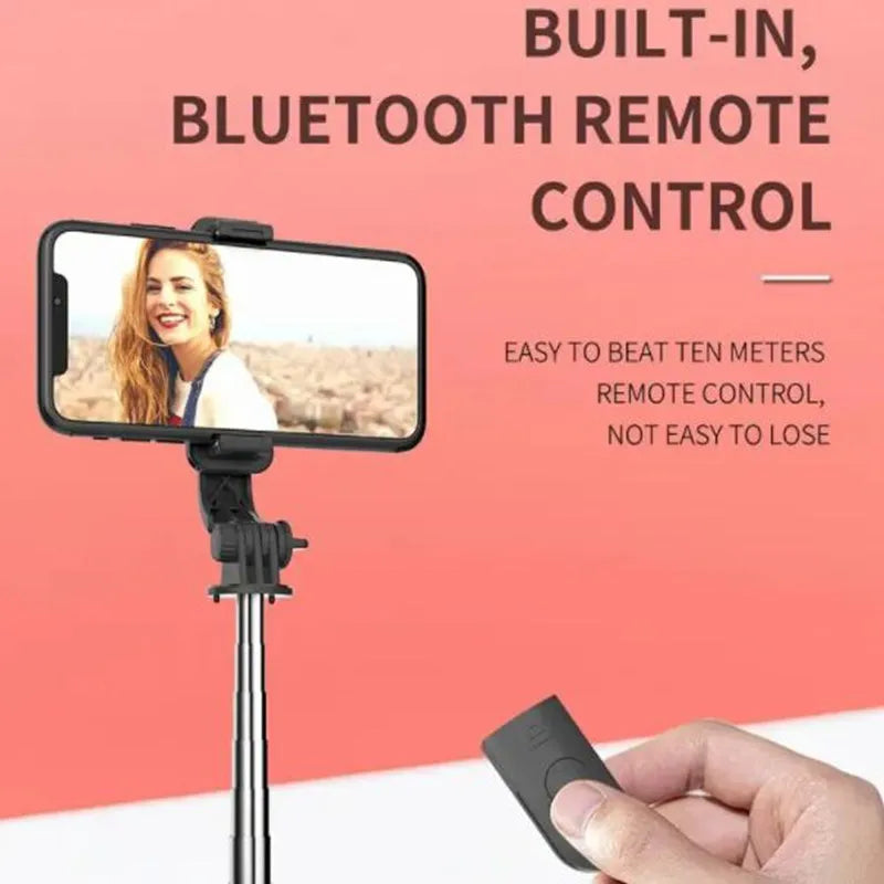Roreta Monopod Remote Shutter Fill Light for iPhone Samsung Xiaomi Phone Holder Mini Tripod Wireless Bluetooth Selfie Stick