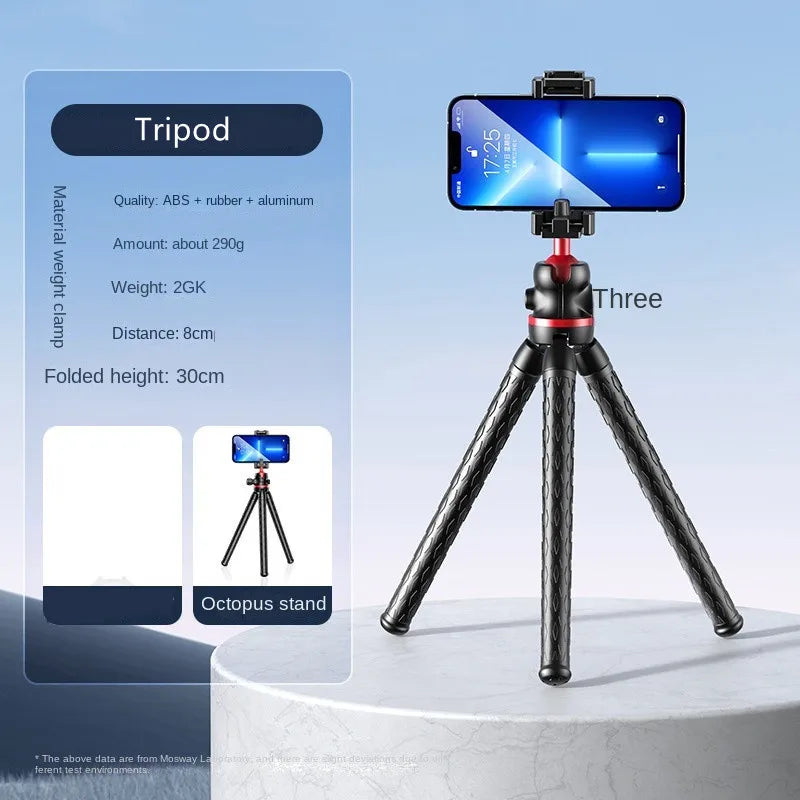 Roreta 2025 new Flexible Octopus Tripod for Phone Camera DSLR 2in1 Design Tripod With Phone Holder Side Cold Shoe 1/4'' Screw