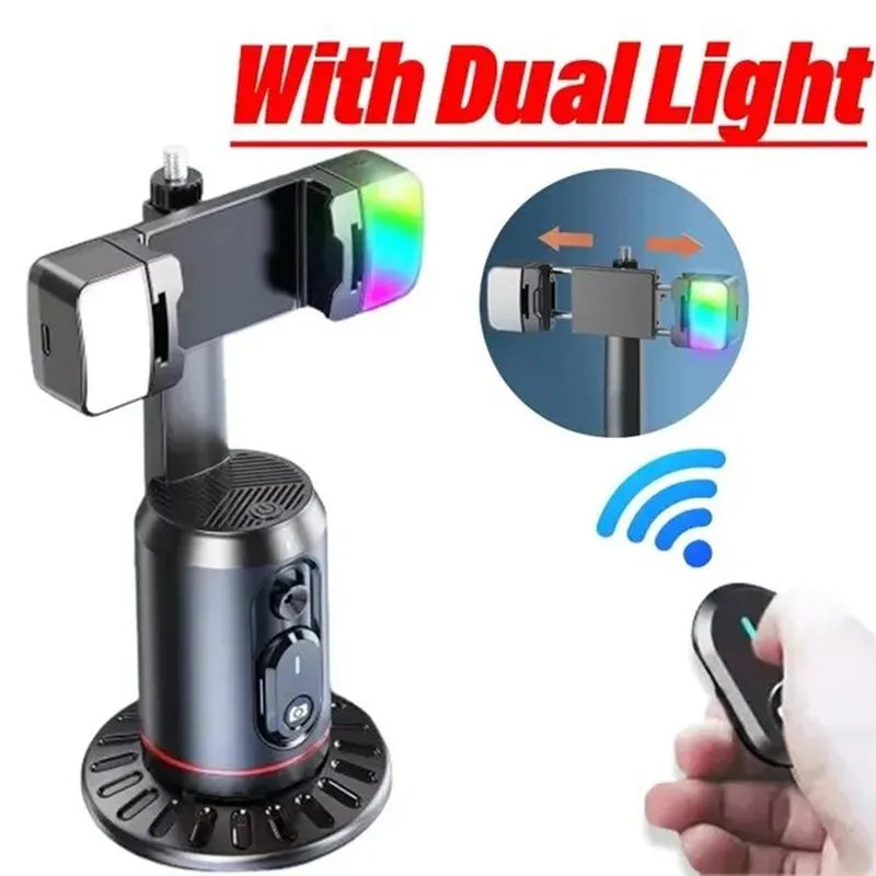 BSLIUFANG 2025 360° Rotation Gimbal Stabilizer Selfie Stick Face Tracking Gimbal With Bluetooth Remote Shutter and Light Holder