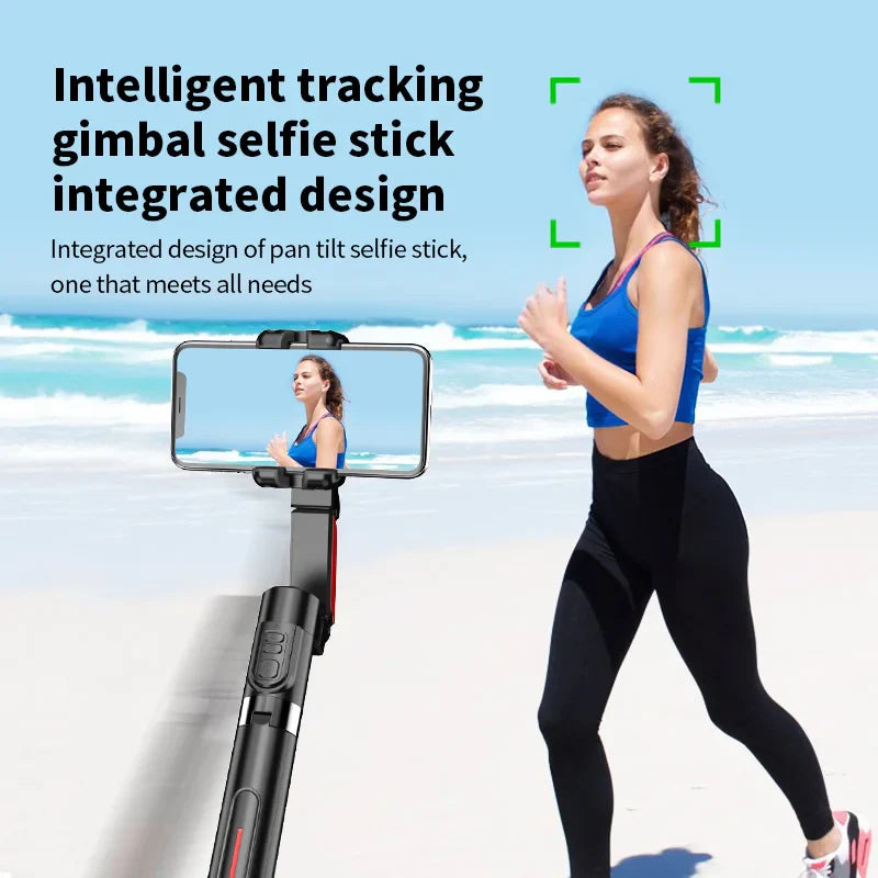 Roreta new Automatic face following Shooting Handheld Gimbal Stabilizer 360° Rotation Selfie Stick tripod For iPhone Smartphone