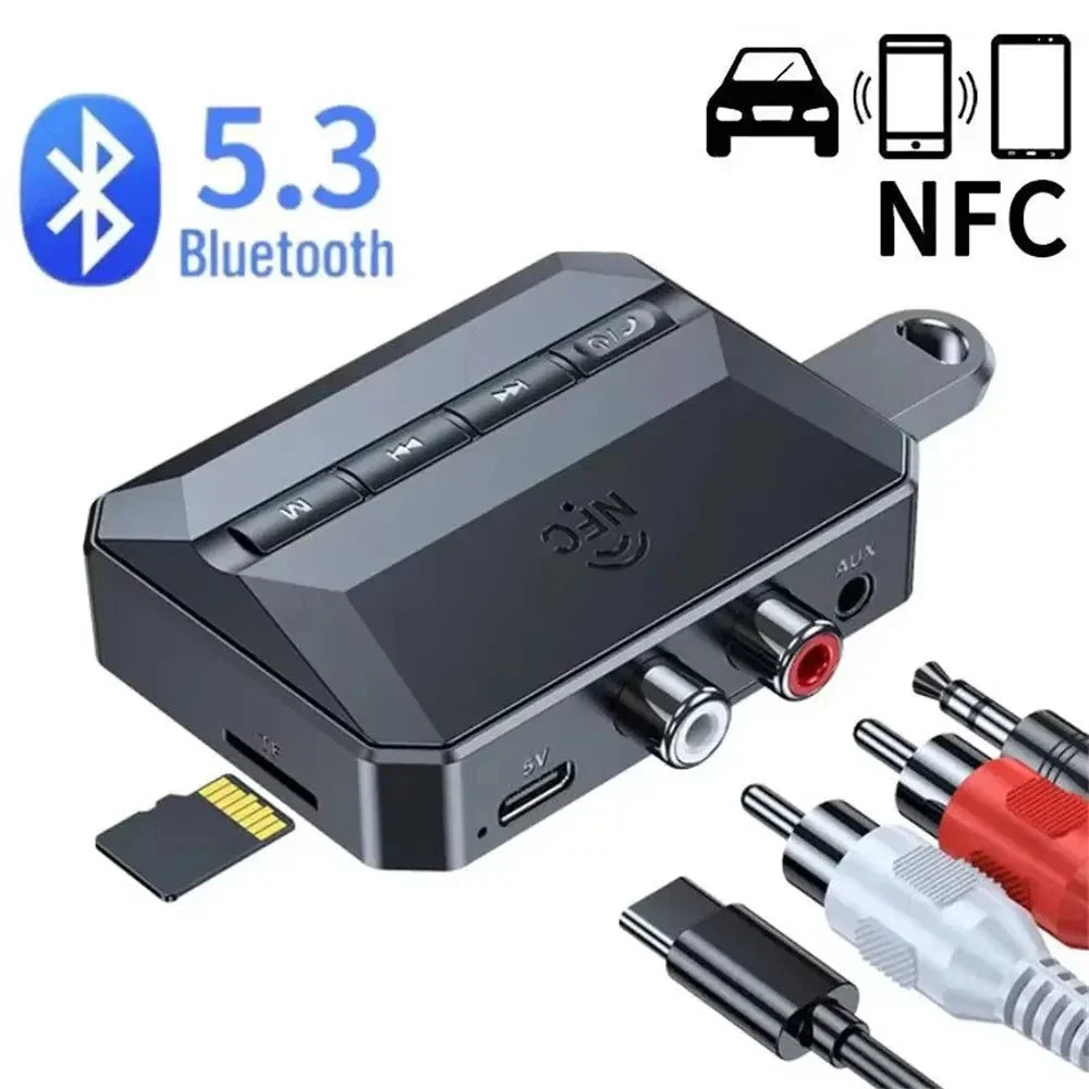 NFC Bluetooth Audio Receiver RCA 3.5mm AUX USB Wireless Adapter With MIC Support U-Disk/TF Card Play For Car Kit Speaker