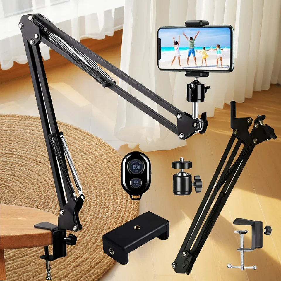 BSLIUFANG Flexible stand desktop bedside phone holder lazy person stand for tripod optional 360° rotating ball head and remote