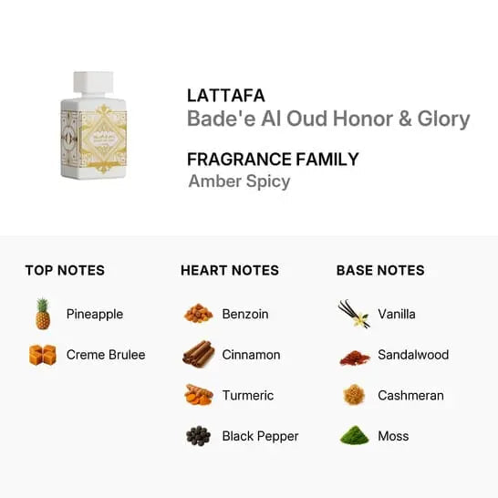 Bade'e Al Oud Honor & Glory By Lattafa Unisex 3.4 oz EDP Spray