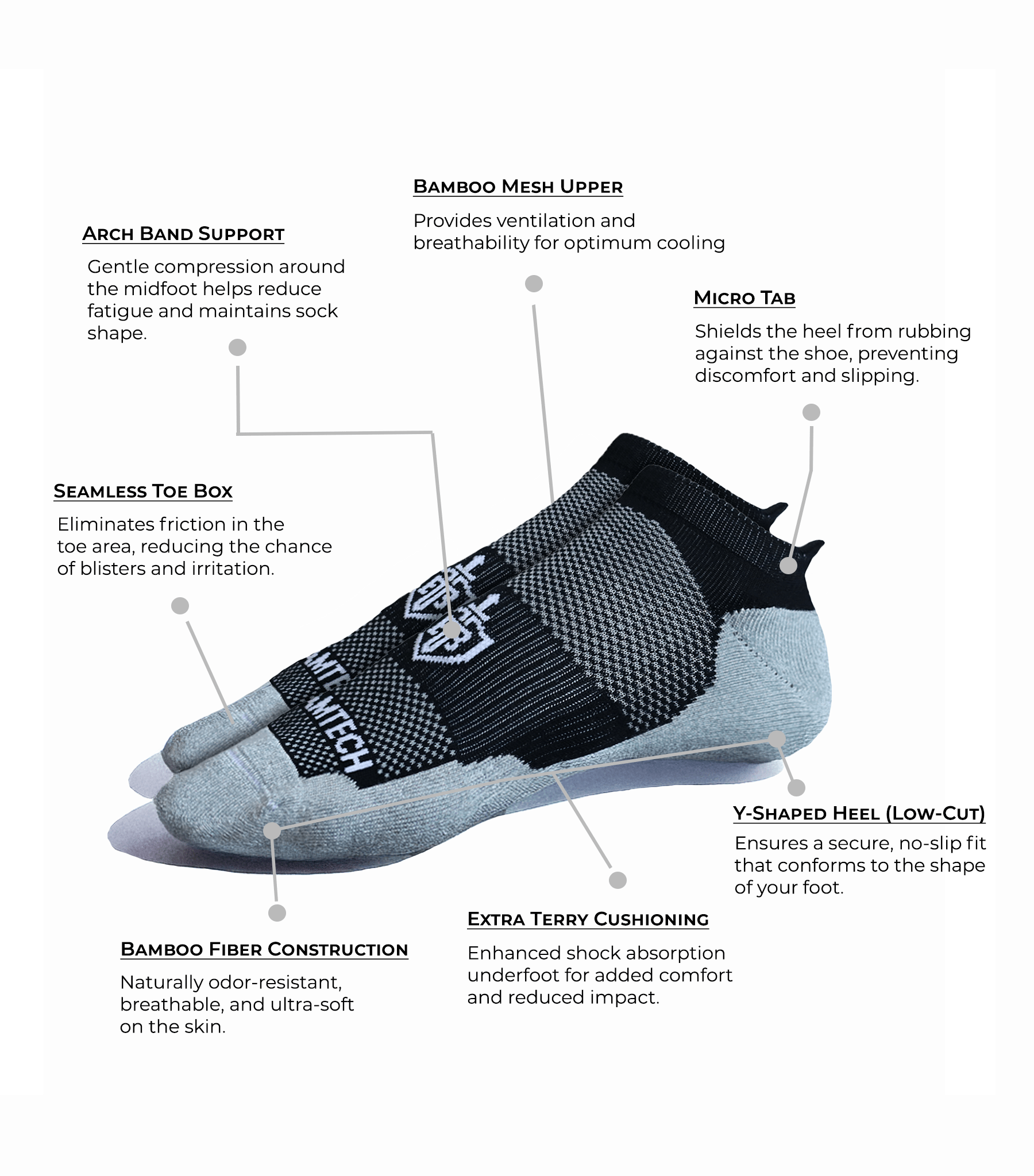 Bamboo Performance Low-Cut Athletic Socks
