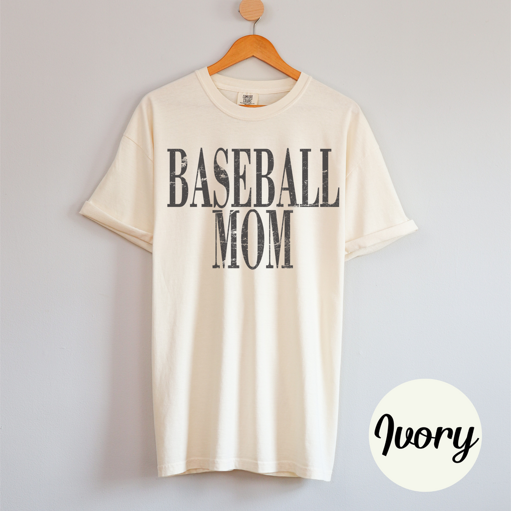 Distressed Baseball Mom Tee Shirt