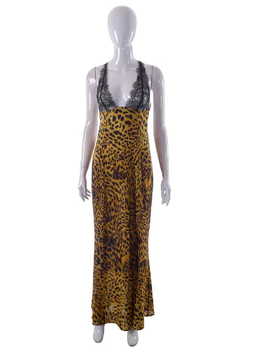 Printed Spaghetti Strap Sleeveless Dress for Women