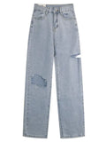 Women's High Waist Wide Leg Loose Straight Pants