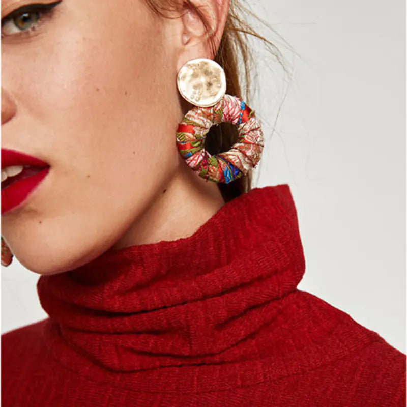Stylish Alloy Pearl Fabric Earrings