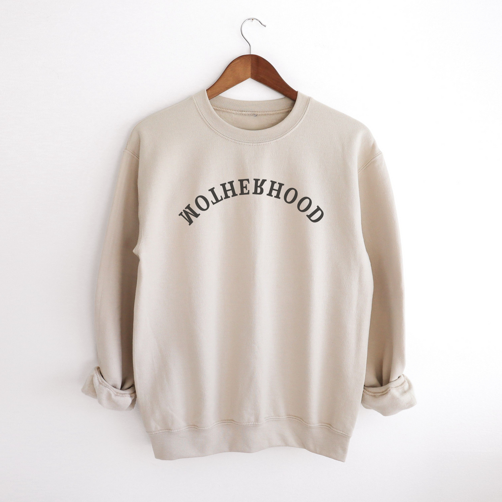 Motherhood Crewneck Sweatshirt | Neutral Mom Life Pullover