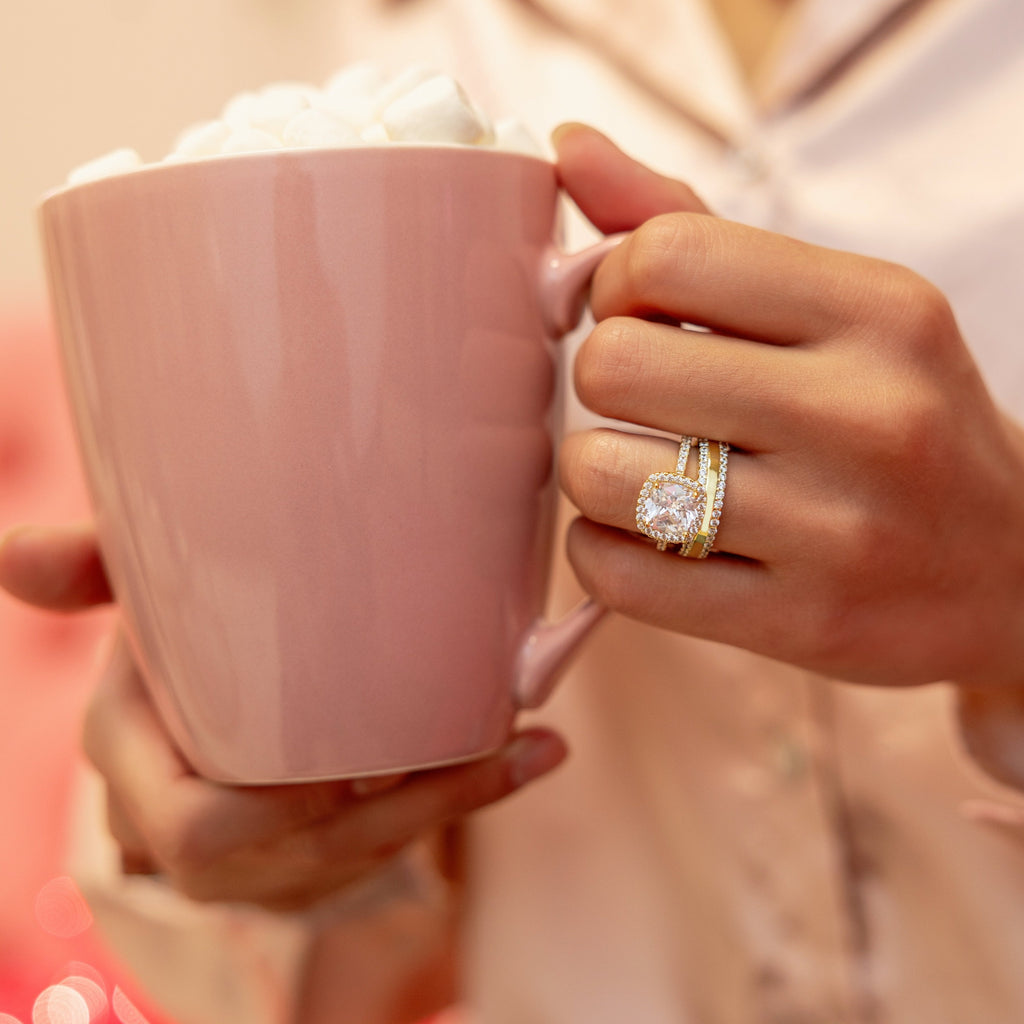 Macey Eternity Ring in Gold - Double the Shine x Infinity
