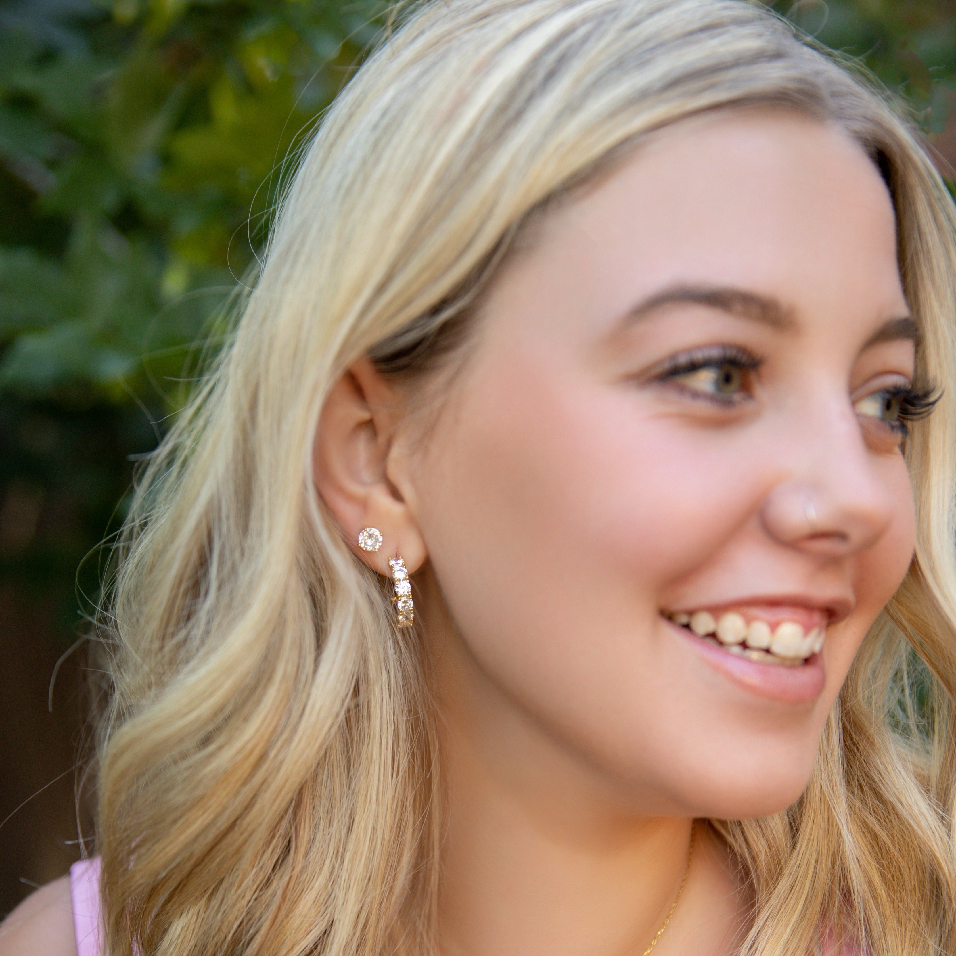 Round Stone Earrings in Gold - Classic Beauty that Can Dress Up or Down