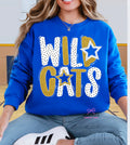 Wildcats Faux Glitter Dotty Alpha - Royal tee, sweatshirt or hoodie