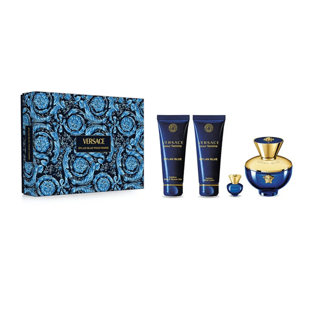 Dylan Blue By Versace For Women 4Pcs Set EDP Spray