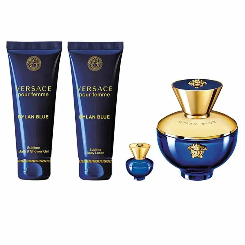 Dylan Blue By Versace For Women 4Pcs Set EDP Spray