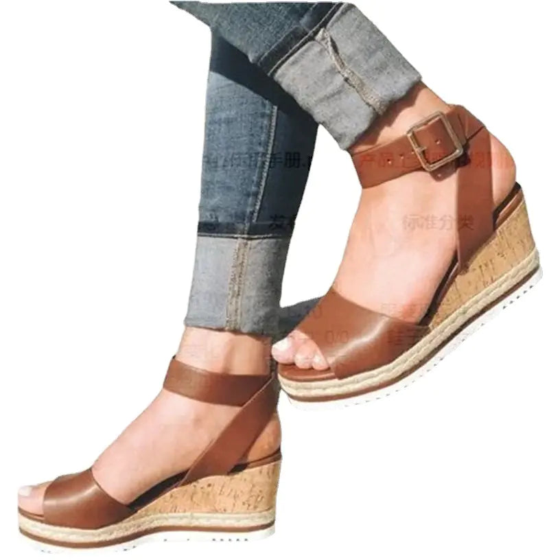 Summer Casual Korean Style Wedge Peep-Toe Heels